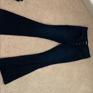 Express wide leg dark wash jeans